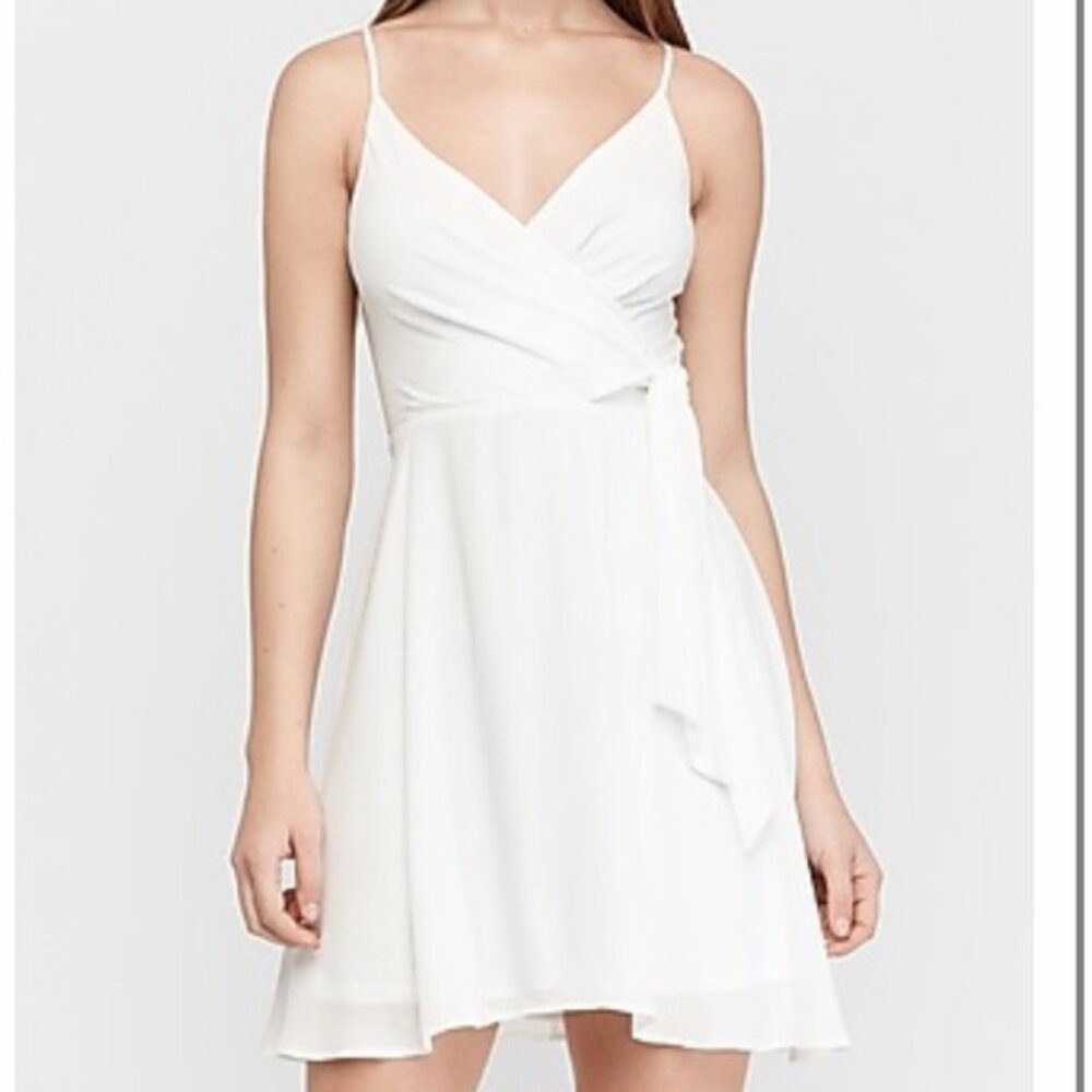 EXPRESS Cami Flowy Wrap Side Tie Cocktail Party Holiday Wedding Dress NWOT Med